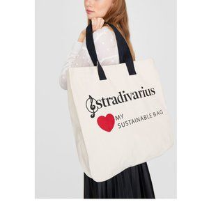 STRADIVARIUS LARGE SUSTAINABLE TOTE NEW TAGS